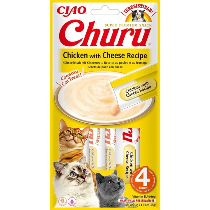 Churu Cat Chicken with Cheese Recipe 4x14g AKCE